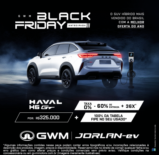 HAVAL H6 GT COM 100% DA TABELA FIPE NO SEU USADO + TAXA 0%