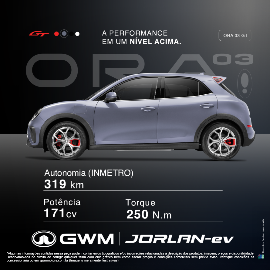 ORA 03 GT BEV63 COM TAXA 0% OU BÔNUS DE R$10.000 NO SEU USADO
