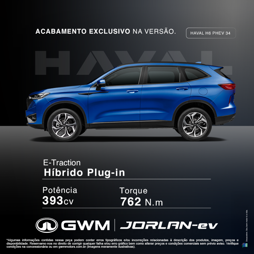 HAVAL H6 PHEV34 COM TAXA 0% + BÔNUS DE R$25.000 NO SEU USADO