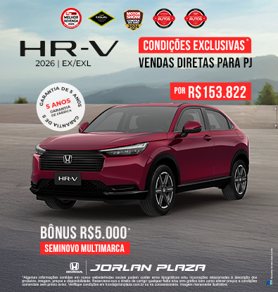 VENDA DIRETA – HR-V EX/EXL – COM BÔNUS DE R$5 .000 NO SEU SEMINOVO MULTIMARCA + 5 ANOS DE GARANTIA DE FÁBRICA